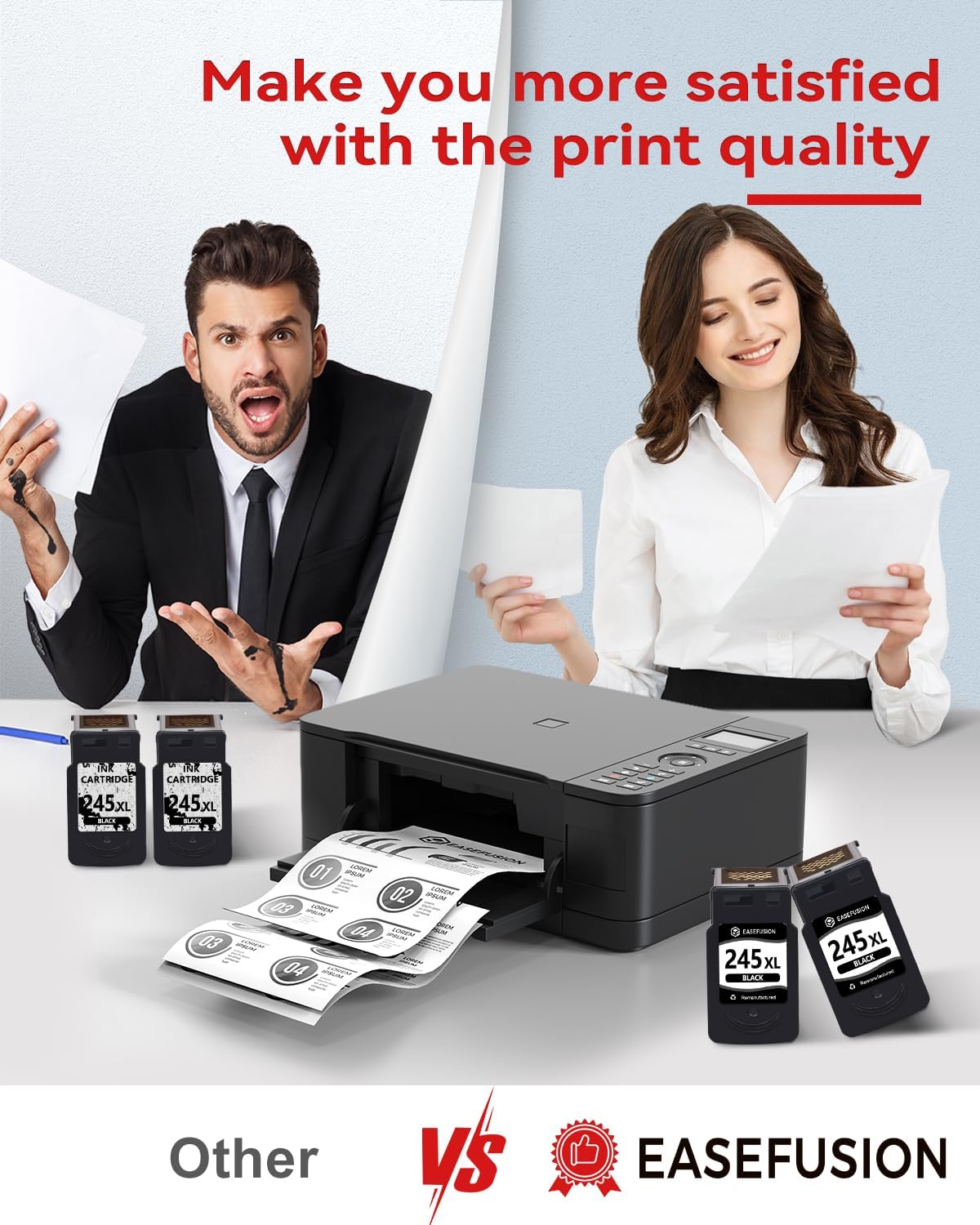 245XL Ink Cartridges Replacement for Canon 245XL Black Ink Cartridges 245 XL PG-245 PG-245XL for Canon Pixma MX490 MX492 MG2522 TR4520 TS3322 TS202 MG2500 TS3122 TR4500 Printer Ink 245