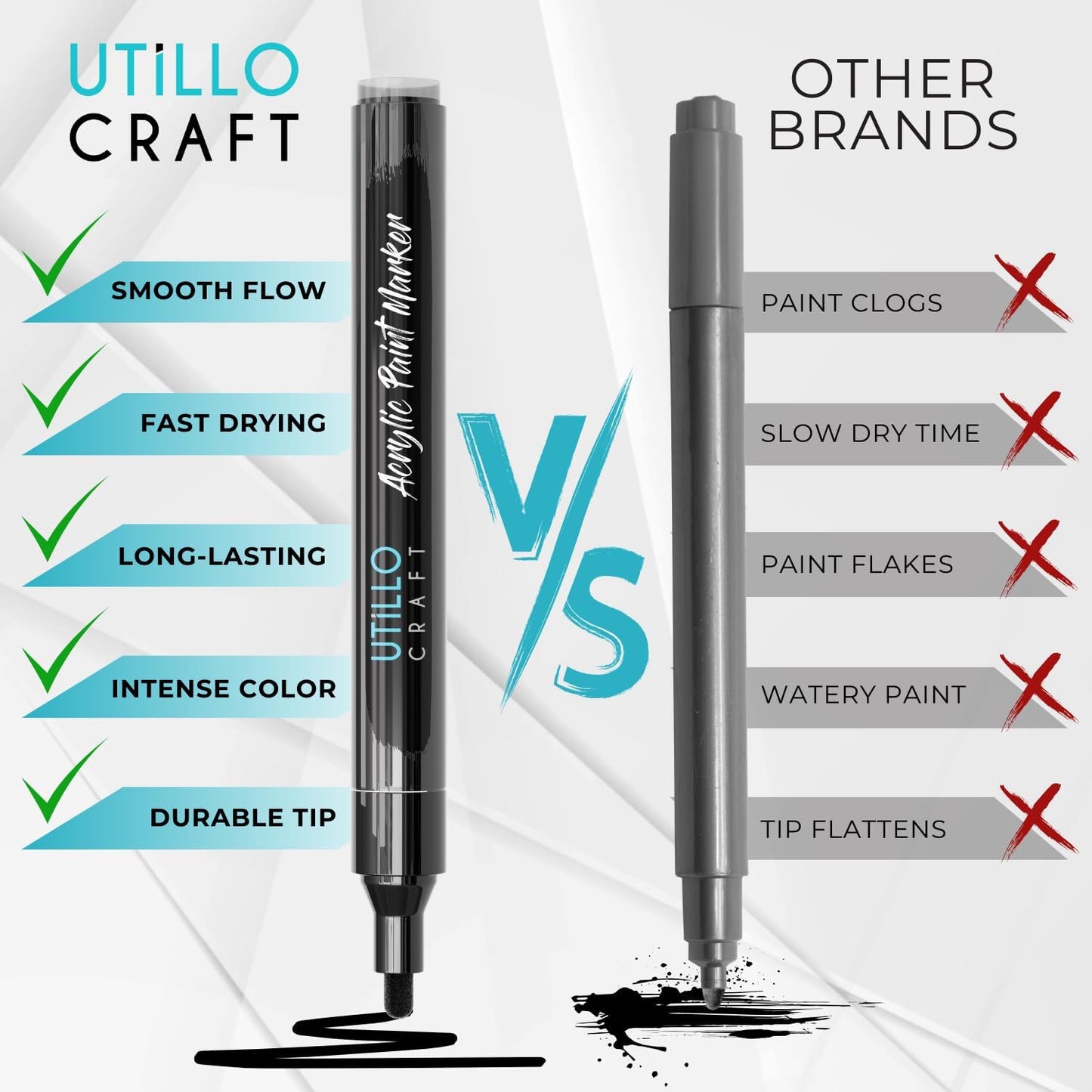 Black Paint Pen (8-Pack) Medium Tip Made in Japan | Bold Color+100% Coverage | For Rock, Wood, Glass, Paper, Fabric, Canvas, Metal and More! | 2-3mm Black Paint Pens | Black Acrylic Paint Pens