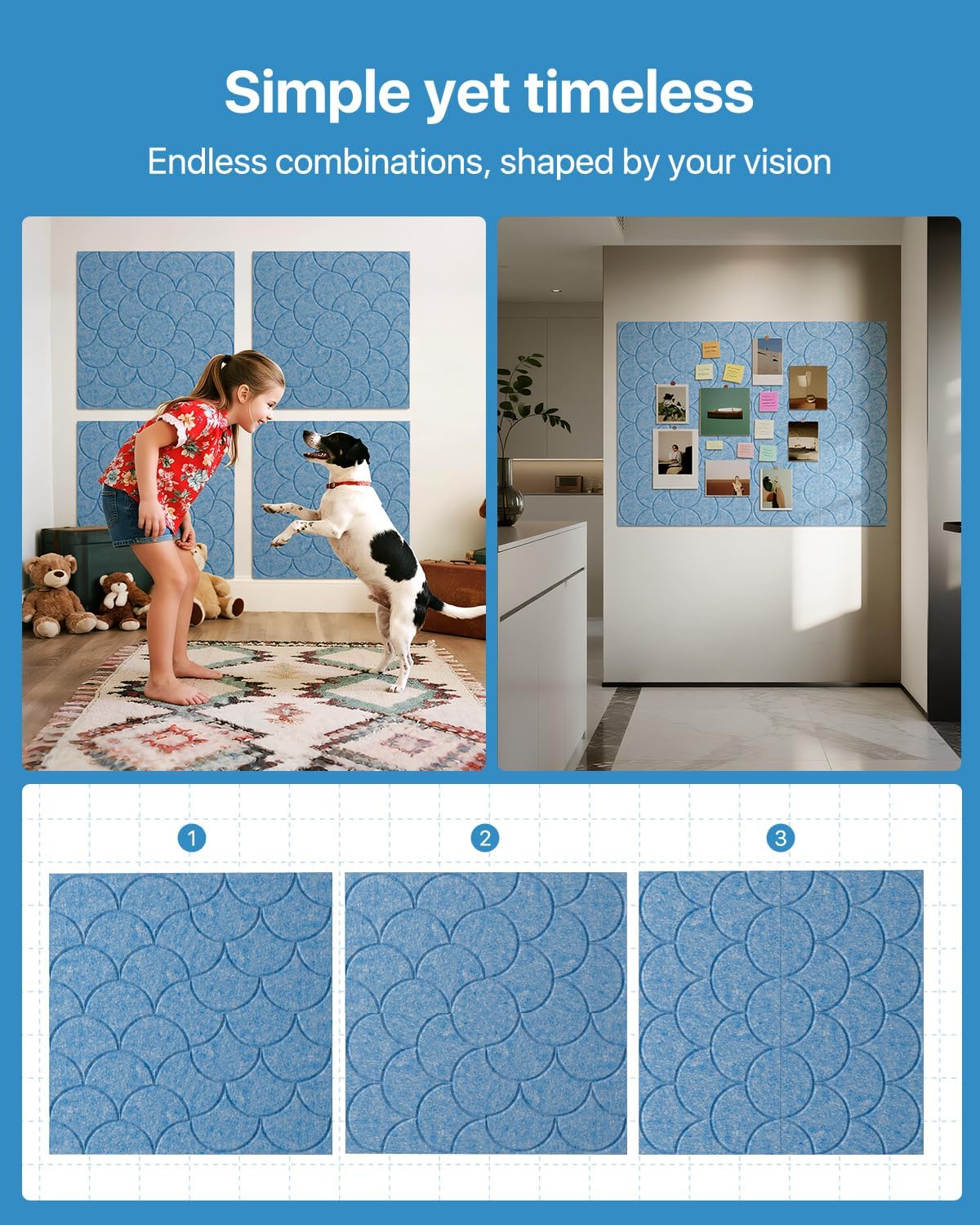 12-Pack Shell Acoustic Wall Panels Self-Adhesive, 10.6lb/ft³ High Density Sound Proof Foam Panels for Walls, 12" X 12" Soundproof Wall Panels for Door, Ceiling, Home Office, Sky Blue