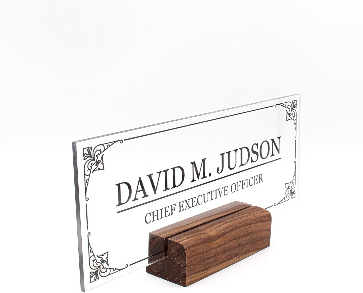 ARTSWAVE Name Plate for Desk - Personalized Acrylic Desk Name Plate for Office - Custom Desk Name Plates & Plaques - Ideal Desk Name Plate for Professionals - Sleek & Stylish Design