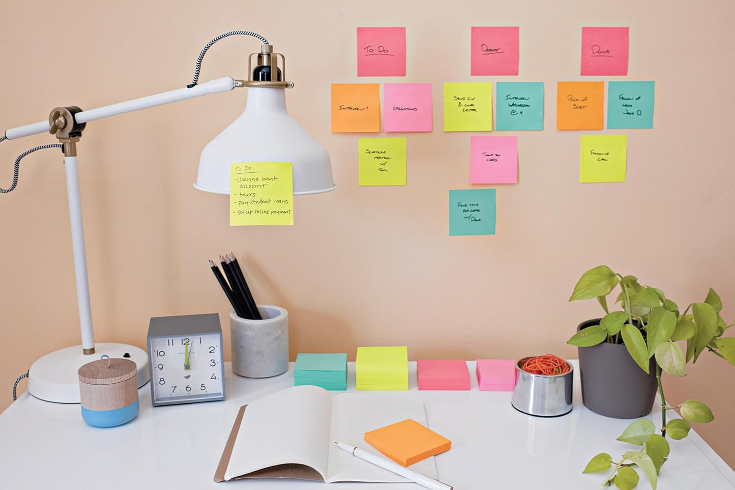 Post-it Super Sticky Notes, 24 Sticky Note Pads, 3 x 3 in., School Supplies, Office Products, Sticky Notes for Vertical Surfaces, Monitors, Walls and Windows, Supernova Neons Collection (Pack of 8)