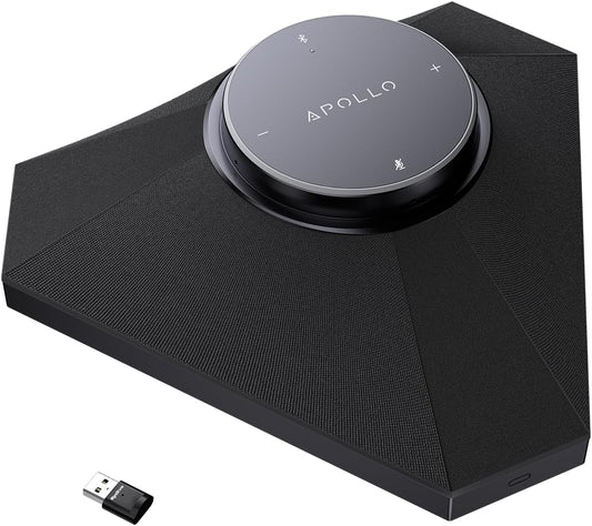 WYRESTORM Conference Speaker and Microphone, 360° Voice Pickup, AI Noise Reduction, USB/Bluetooth 10W Powerful Speakerphone w/Daisy Chain for 20 People Large Call Meeting for Zoom Teams