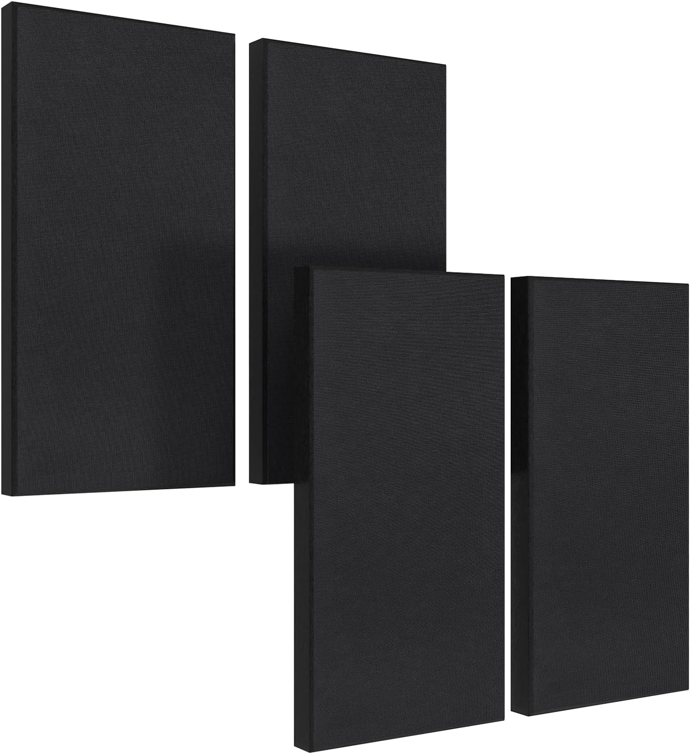 UMIACOUSTICS 4 PCS Fiberglass Acoustic Panels, 2“ Thick 23.6" x 11.8" Sound Absorbing Panels , Black