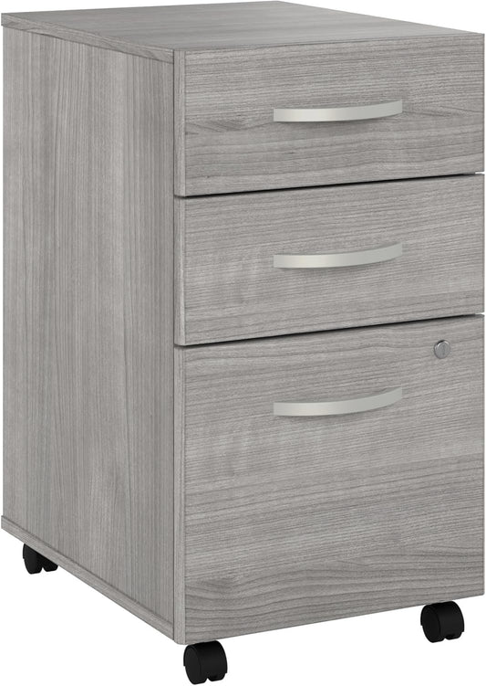 Bush Business Furniture Studio C 3 Drawer Mobile File Cabinet in Platinum Gray | Assembled Office Storage Unit for Home or Commercial Spaces