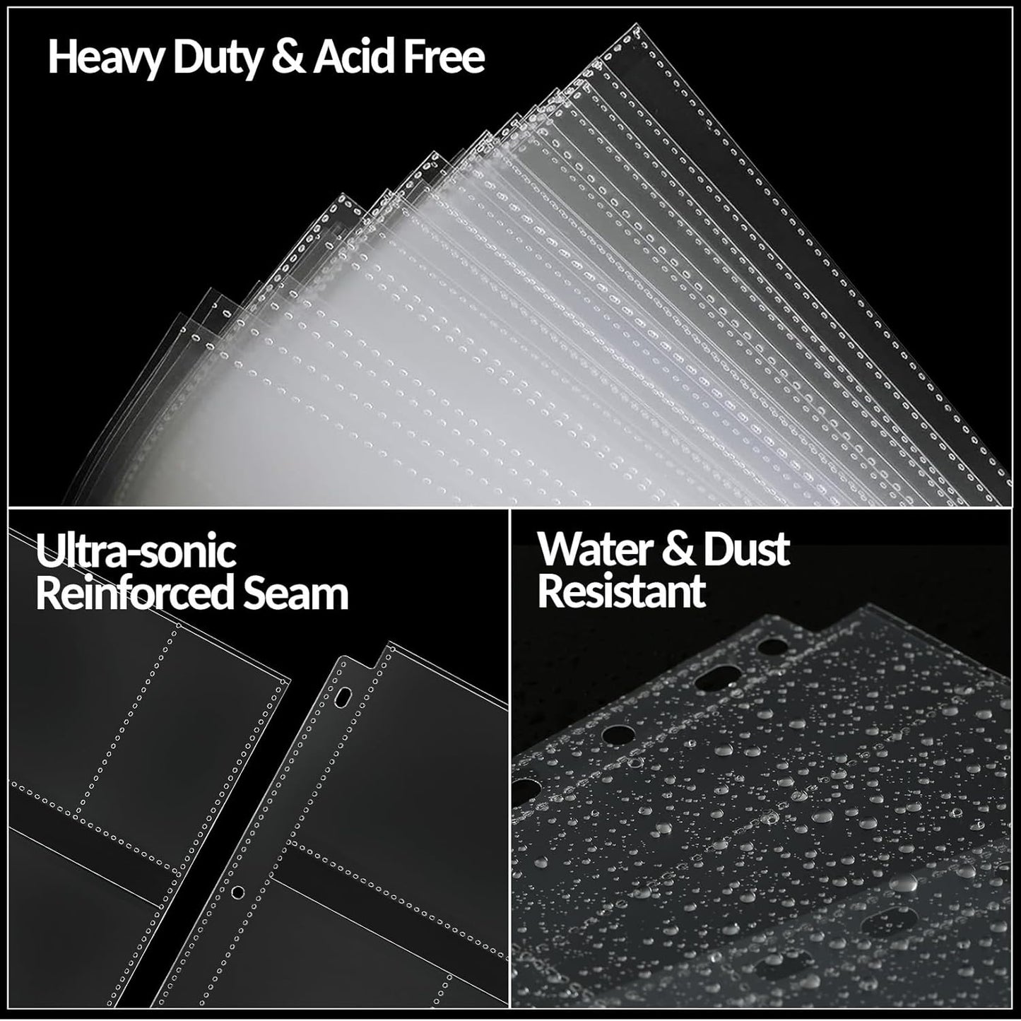 35-Pack 4x6 Clear Photo Sleeves for 3 Ring Binder - 210 Photo Acid Free Plastic Archival Protector Refill Pages for 8.5x11