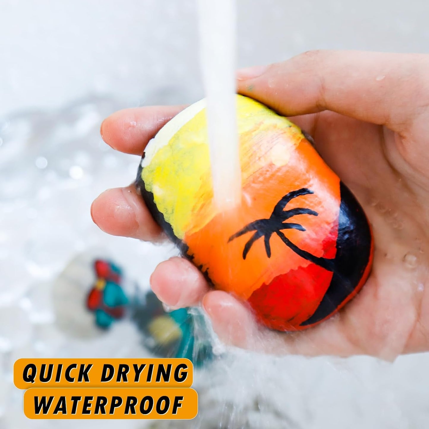 Orange Paint Pens Paint Markers - 2 Pack Permanent Quick Dry Waterproof Marker Pens for Rocks Wood Fabric Plastic Canvas Glass Mugs Metal Tire Stone