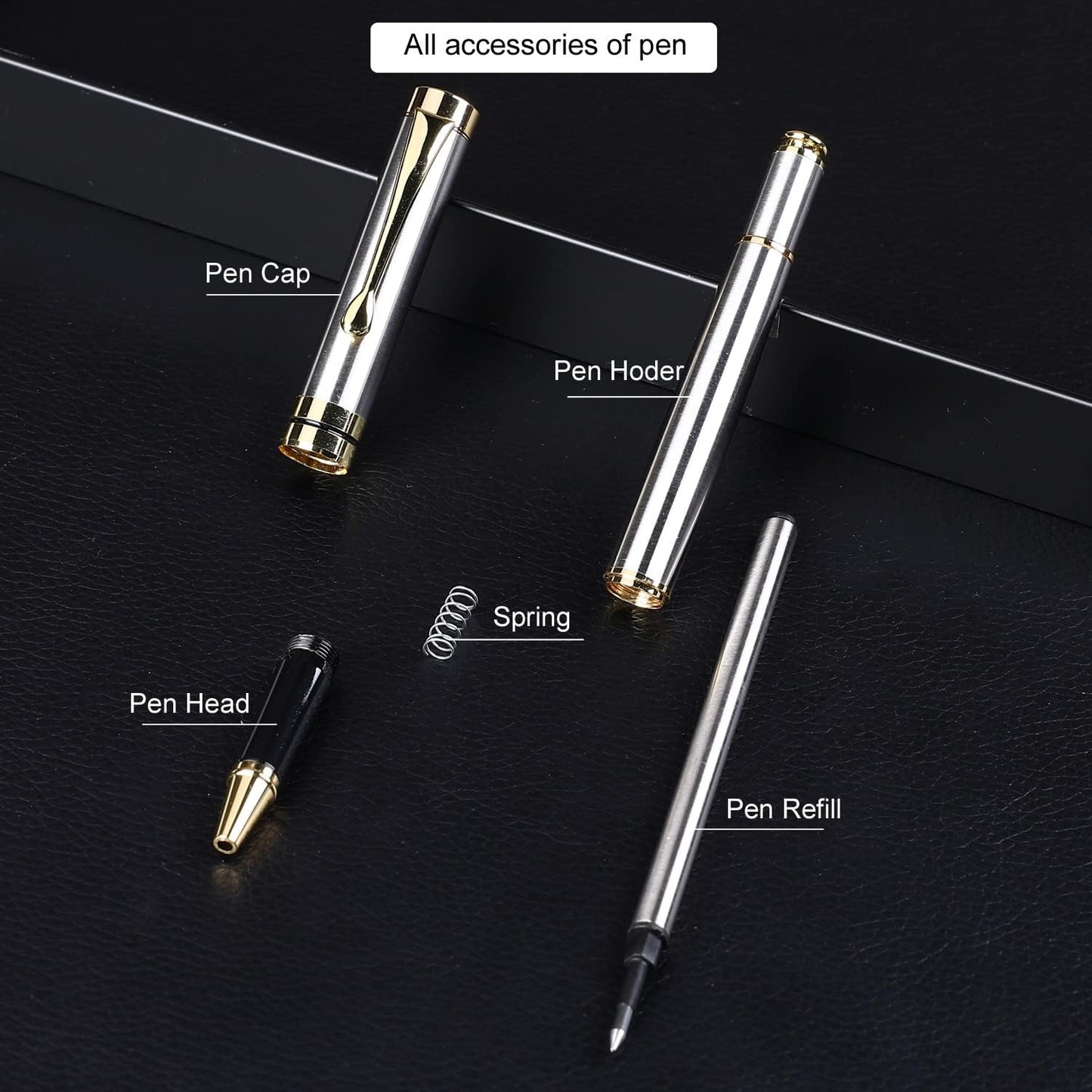 YIVONKA Luxury Ballpoint Pens Best Ball Pen Gift Set for Men & Women Professional Executive Office Nice BallPens Classy Gift Box Ballpoint Black Refill Line width 0.5mm (2 silver)