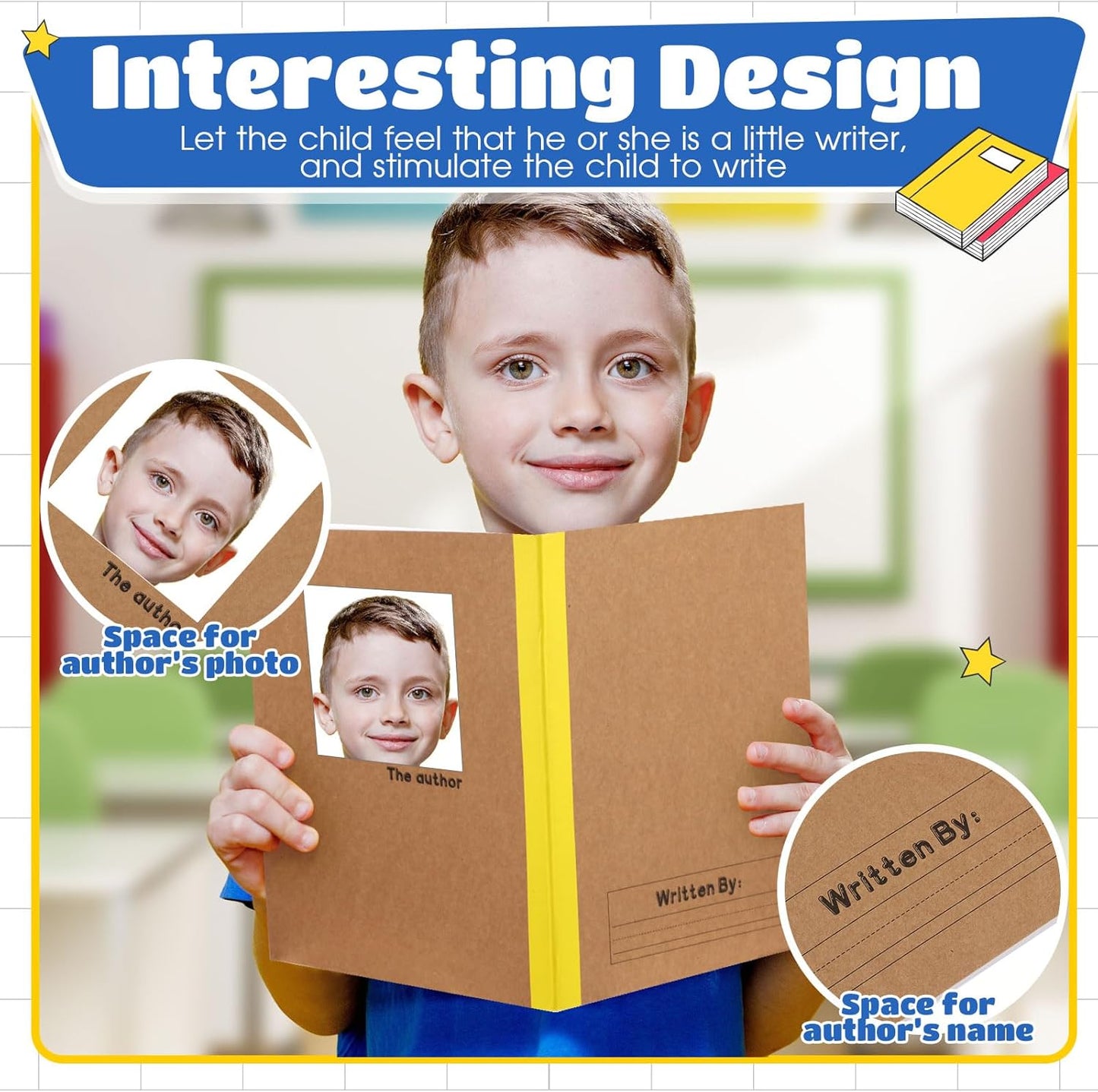 Henoyso 60 Pcs Primary Composition Notebook 9 3/4 x 7 1/2 Inch Kids Journal, Back to School Supplies, K-2 Primary Writing Notebook for Kids Student Draw and Write Story Journal (Stylish Color)