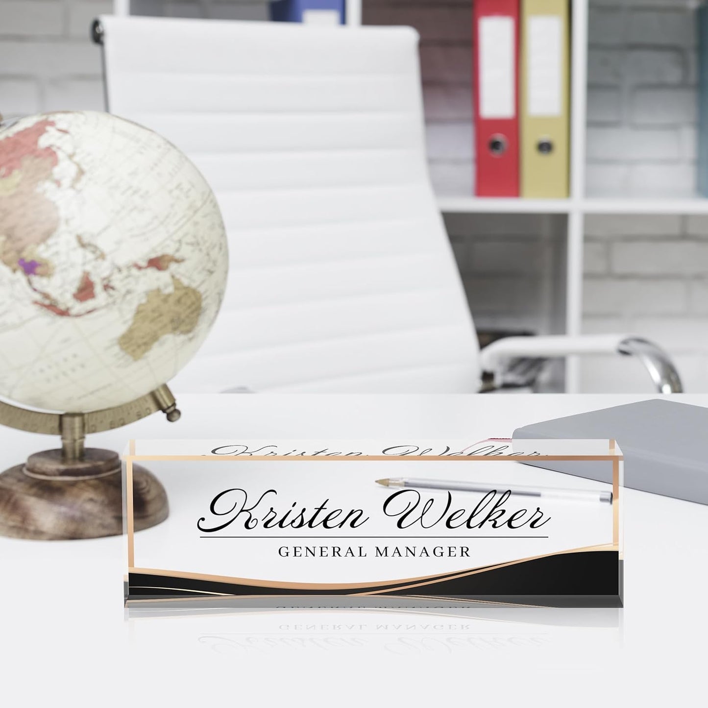 Name Plate for Desk, Desk Name Plate Personalized, Office Desk Decor for Women Men, Acrylic Desk Accessories Employee Appreciation Gifts Office Gifts for Boss, Manager, Teacher, Nurse