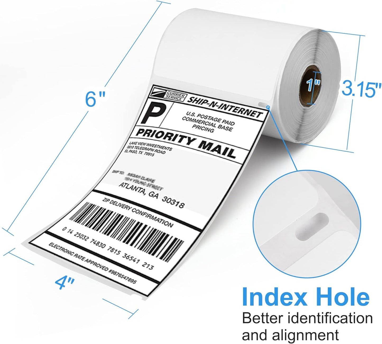 LotFancy 4x6 Thermal Labels, 440 Shipping Labels (2 Rolls) Compatible with DYMO LabelWriter 4XL 1744907, Perforated Postage Label for Rollo, Zebra Desktop Printers, Commercial Grade