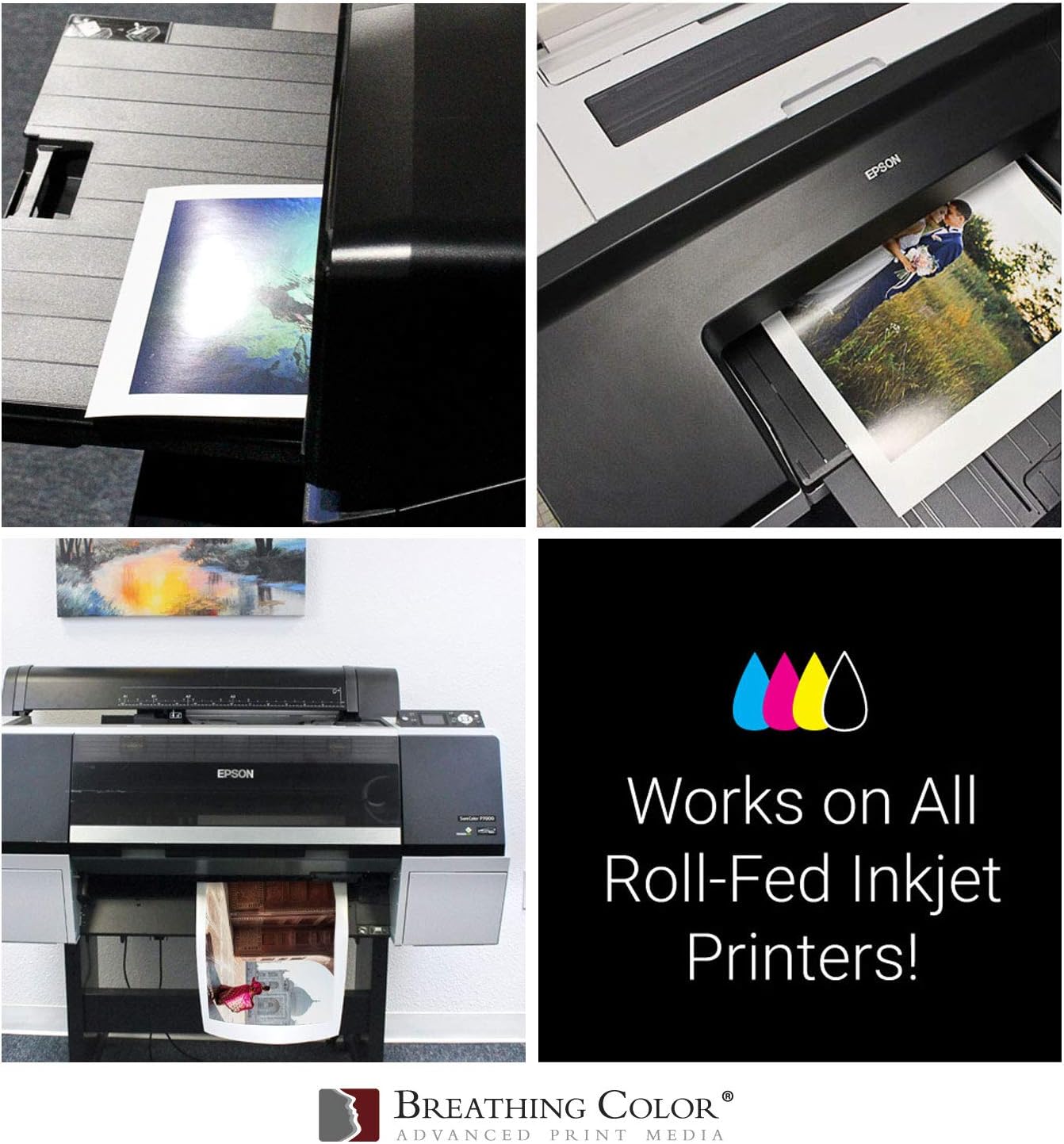 Vibrance Gloss Photo Printer Paper 10 mil 255 gsm Glossy Finish Premium Photo Paper Roll on 3inch Core 36 inches x 100 feet Works with Most Inkjet Printers Including Professional Makes and Models