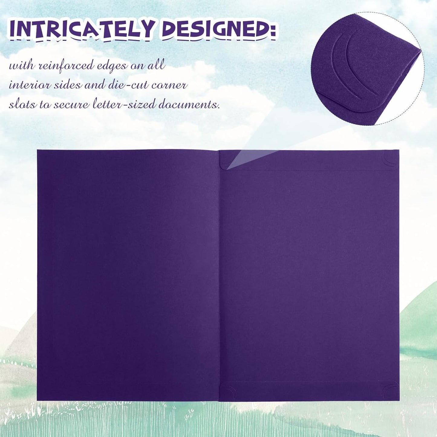 Fainne 80 Pieces Certificate Holders Diploma Holders Document Holder Certificate Covers Certificate Folders with Gold Foil Border for Letter Size 8.5 x 11 Inches Diploma Documents Awards (Purple)