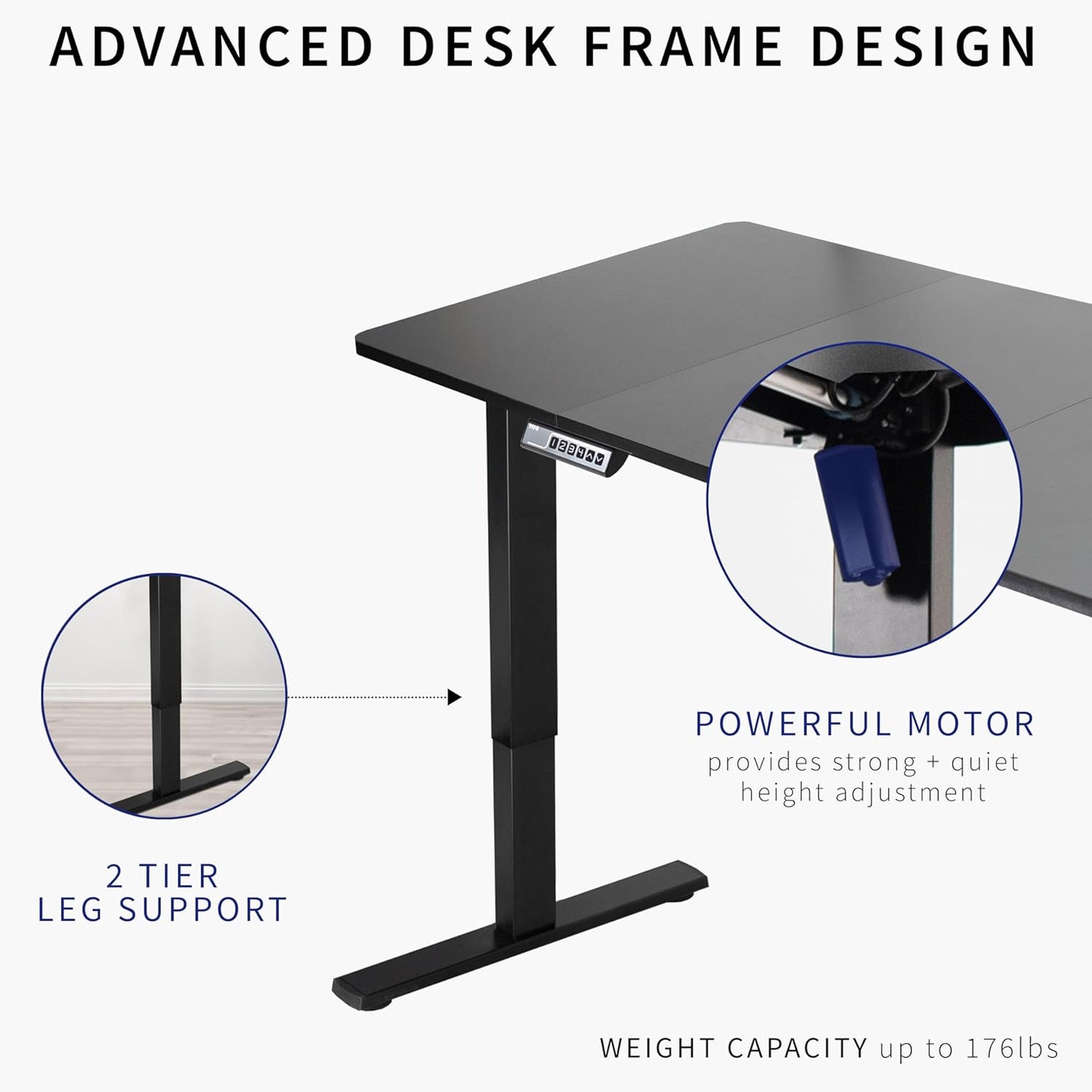 VIVO Electric 71 x 30 in Standing Desk, Memory Height Adjustment, 1B Series, White and Light Wood Top, White Frame, DESK-KIT-1W7WC