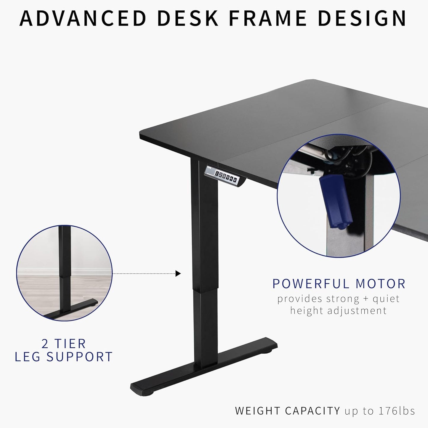 VIVO Electric 71 x 36 in Standing Desk, Memory Height Adjustment, 1B Series, White Top Gray Frame, DESK-KIT-1G7W-36