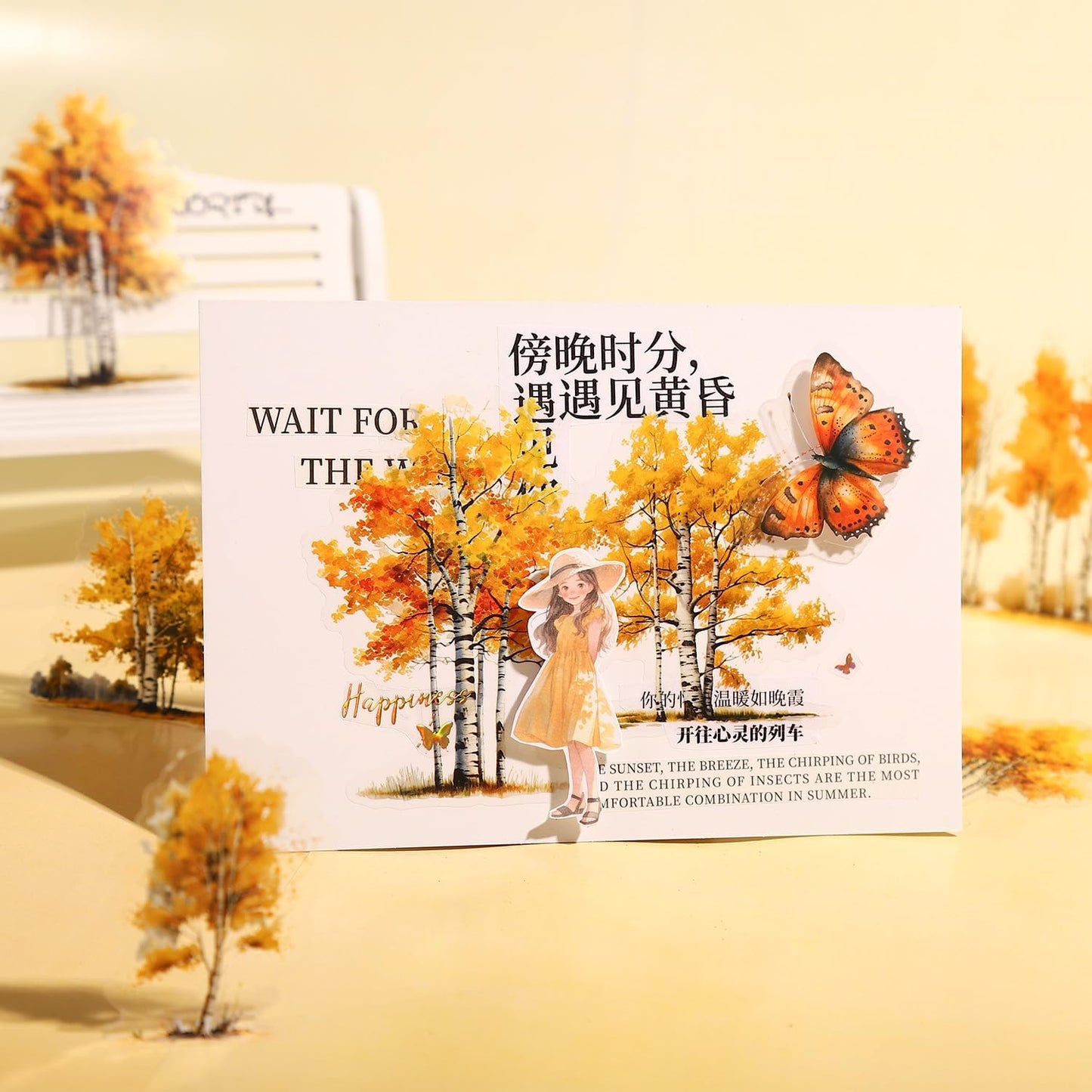 Forest PET Sticker Set, 120PCS Tree Ephemera for Scrapbooking, Journaling, Crafting, DIY Projects, and Art Supplies