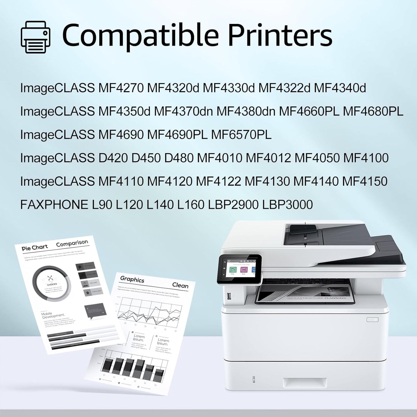 greencycle Compatible Toner Cartridge Replacement for Canon 104 FX9 FX10 FX-10 FX-9 104 ImageClass MF4100 MF4150 MF4270 MF4350d MF4370dn MF4380dn D420 D480 (Black,4 Pack)