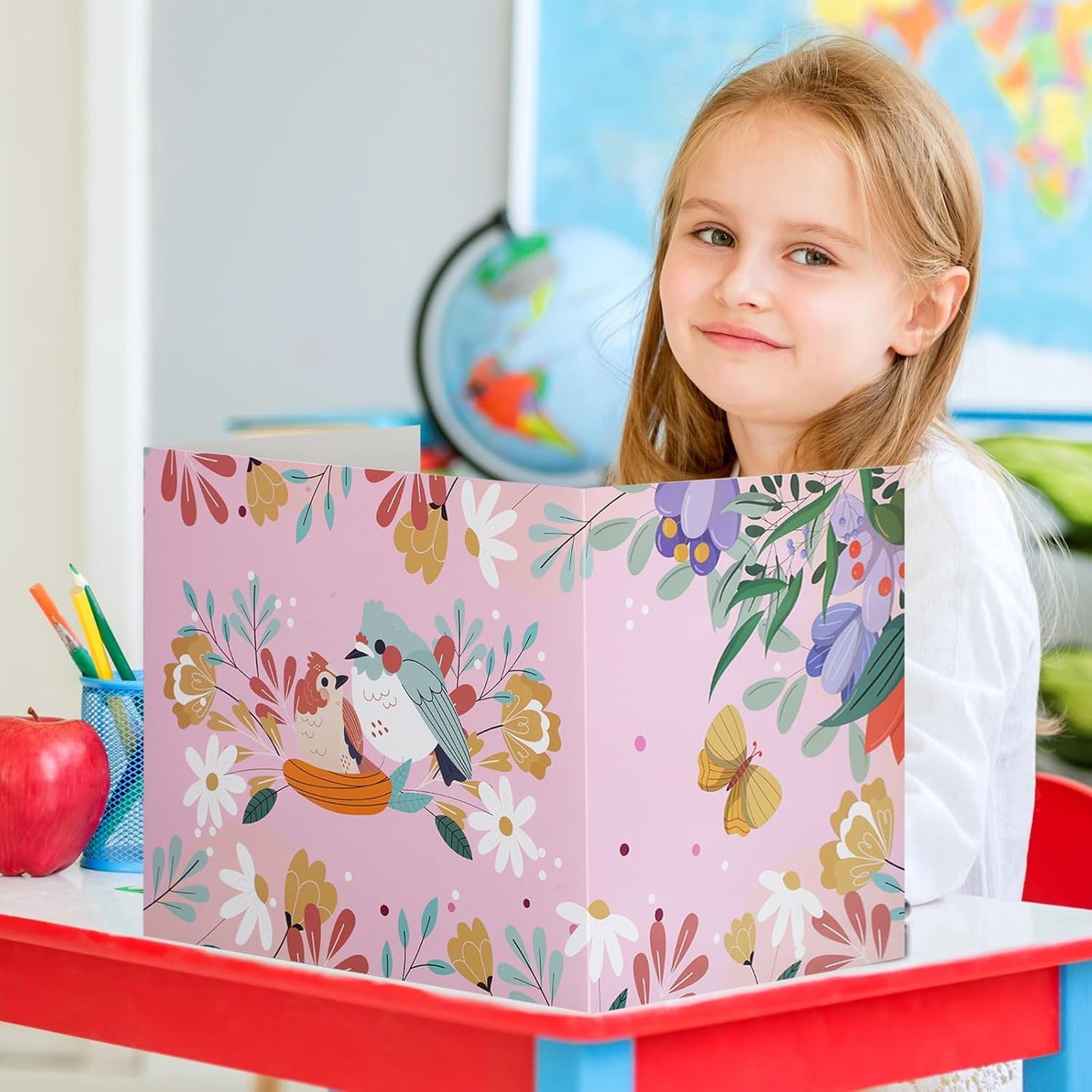 Crtiin 24 Pcs Privacy Folders for Students Desk Dividers Standard School Privacy Cardboard Board Testing Dividers Shield for Classroom Teacher Supplies Keep Eyes from roving(Fresh)