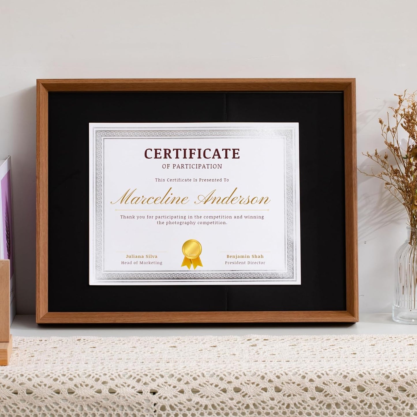 50 Count Certificate Paper 8.5 x 11 for Printing,Blank Silver Foil Border,Award Certificate Paper for Business,Graduation Diploma,School and Achievement (White)