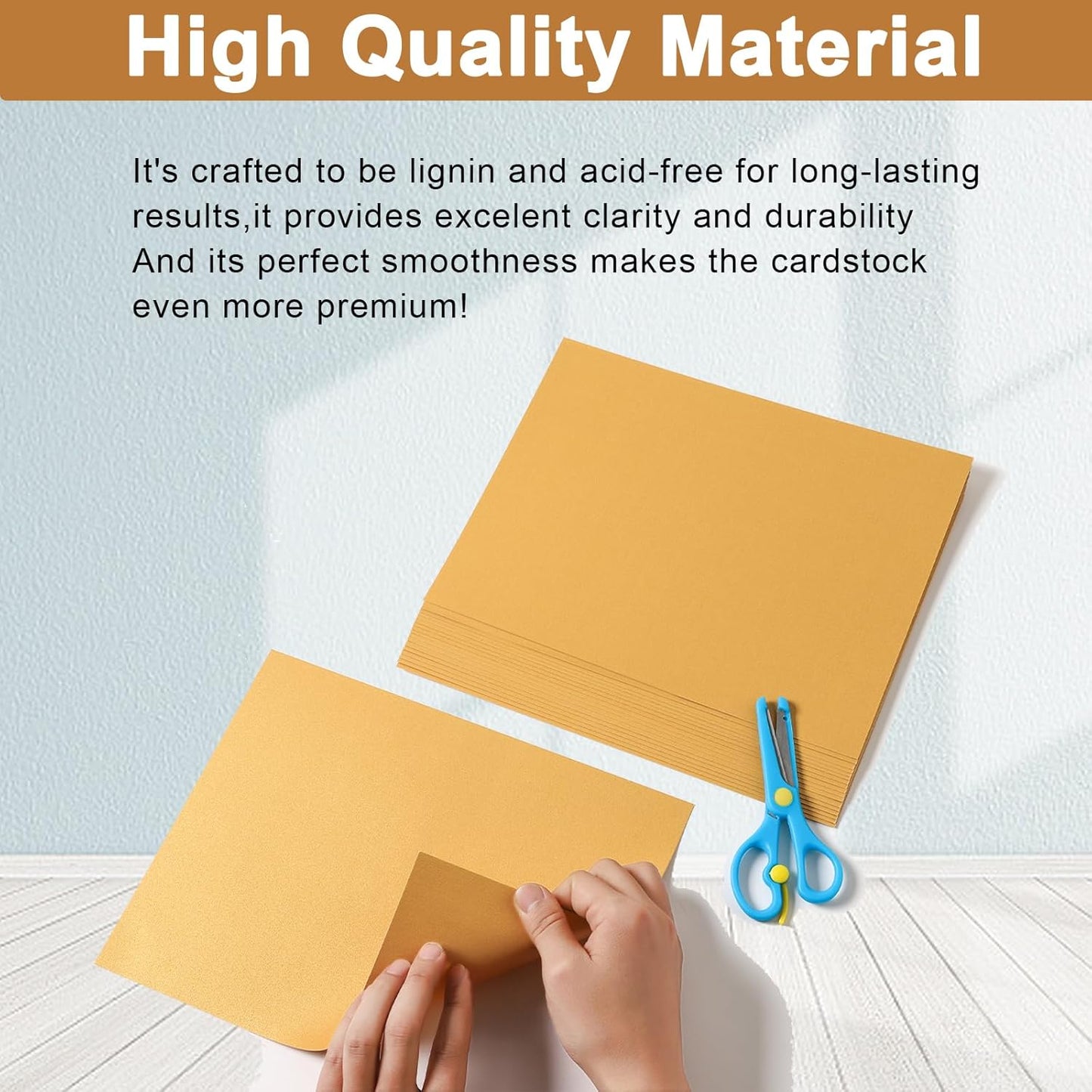 120 Sheets Gold Shimmer Cardstock 8.5 x 11 Metallic Paper, 250gsm/92lb Thick Paper Card Stock for Birthday Decorations, DIY Cards Making, Greeting Cards, Wedding Invitations, School Crafting