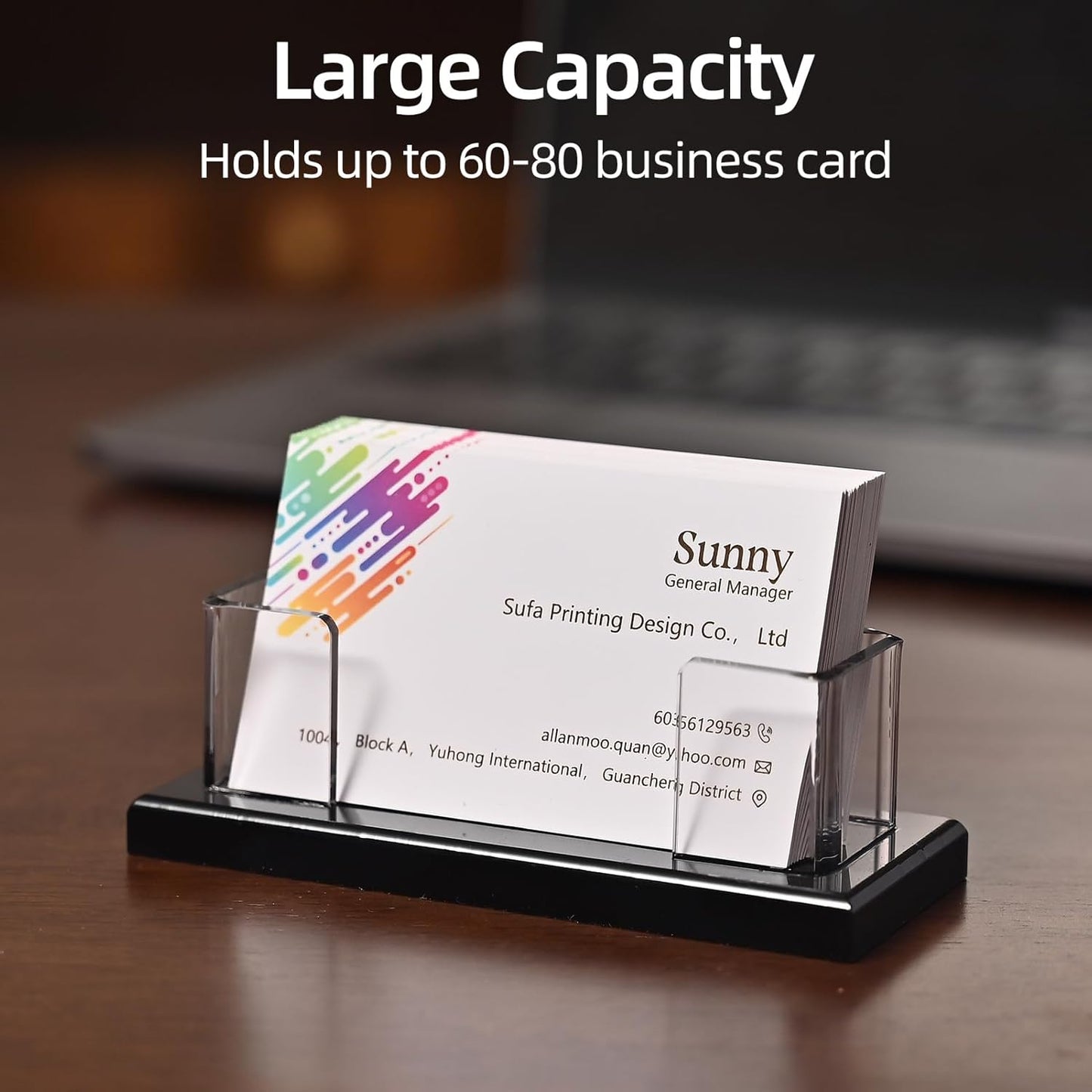 PecMuikee Business Card Holder for Desk，Acrylic Business Card Display Stand,Multiple Business Card Holders for Office, Exhibition, Home, Restaurant (slot 1)