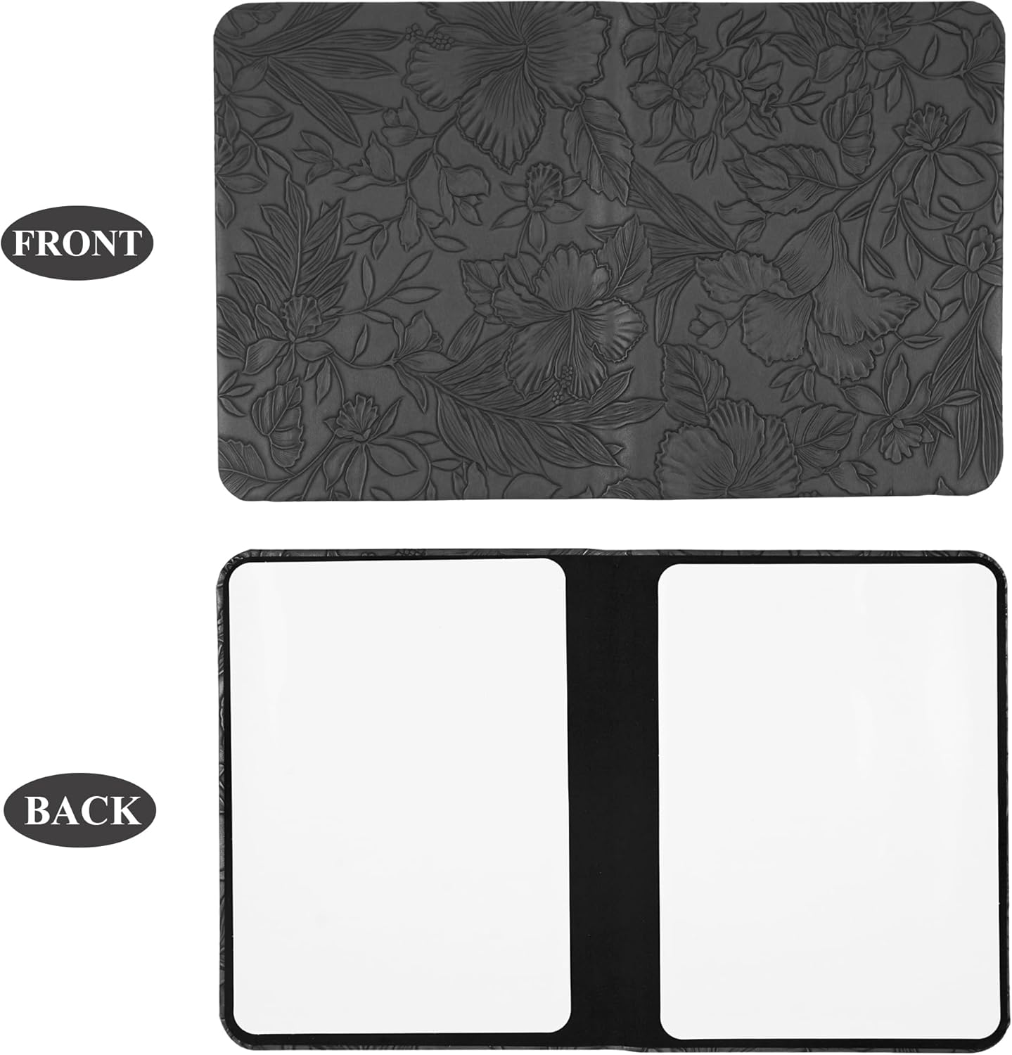 Portable Small White Board Dry Erase Board, Reusable 9.5 * 6.6in Notebook Memo, Office Home Supplies Desk Accessories(1-Carved Black)