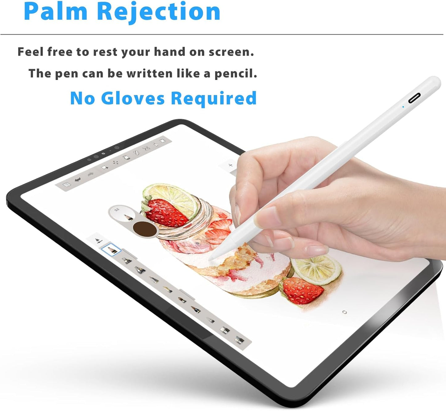 XIRON Stylus Pen for iPad with Palm Rejection, Compatible with (2018-2024) Apple iPad Pro M4 2024, iPad Air M2 2024, iPad Pro 11/12.9 inch, iPad 6-10th, iPad Air 5th/4th/3rd Gen, iPad Mini 5-6th Gen