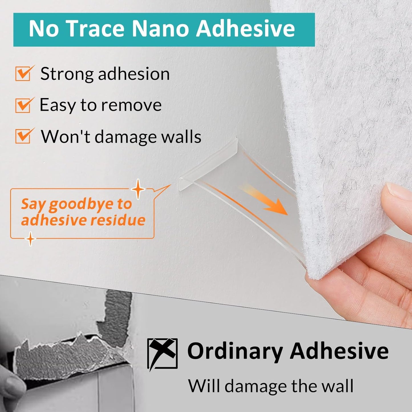 Large Cork Board for Walls 48" x 36" - 12 Pack Felt Wall Tiles with Safe Removable Adhesive Tabs - Bulletin Board for Office Classroom Home Decor - Marble White