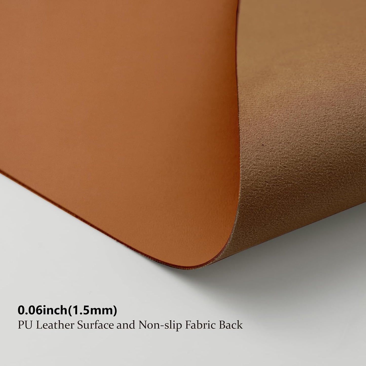 Leather Desk Mat - Non-Slip PU Desk Pad for Office and Home - Desk Organization and Accessories - Ideal for Large Mouse Pad and Desk Mats on Top of Desks (Brown,36"x 17")