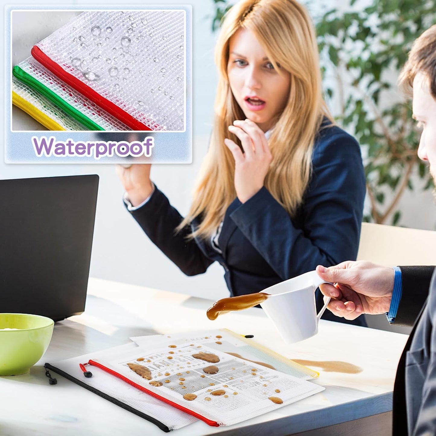 Umriox Small Zipper Pouch, 9.5x7.1 in (Black, 36 Packs), Mesh Bags with Zipper, Storage Bags, Zipper Bags for Office Supplies Travel Storage