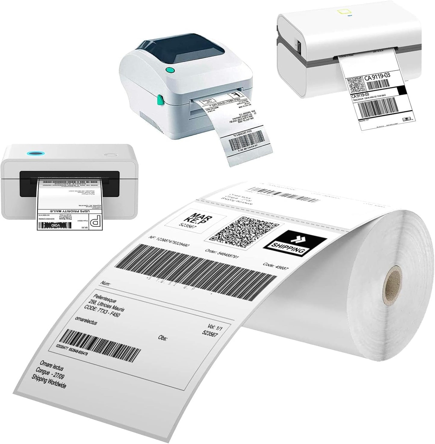 Thermal Labels 4x6 Roll - 6000 Labels, Industrial Labels Direct Thermal Perforated Postage Shipping Label for Rollo, Zebra, MUNBYN and Polono Thermal Printer (NOT for DYMO)