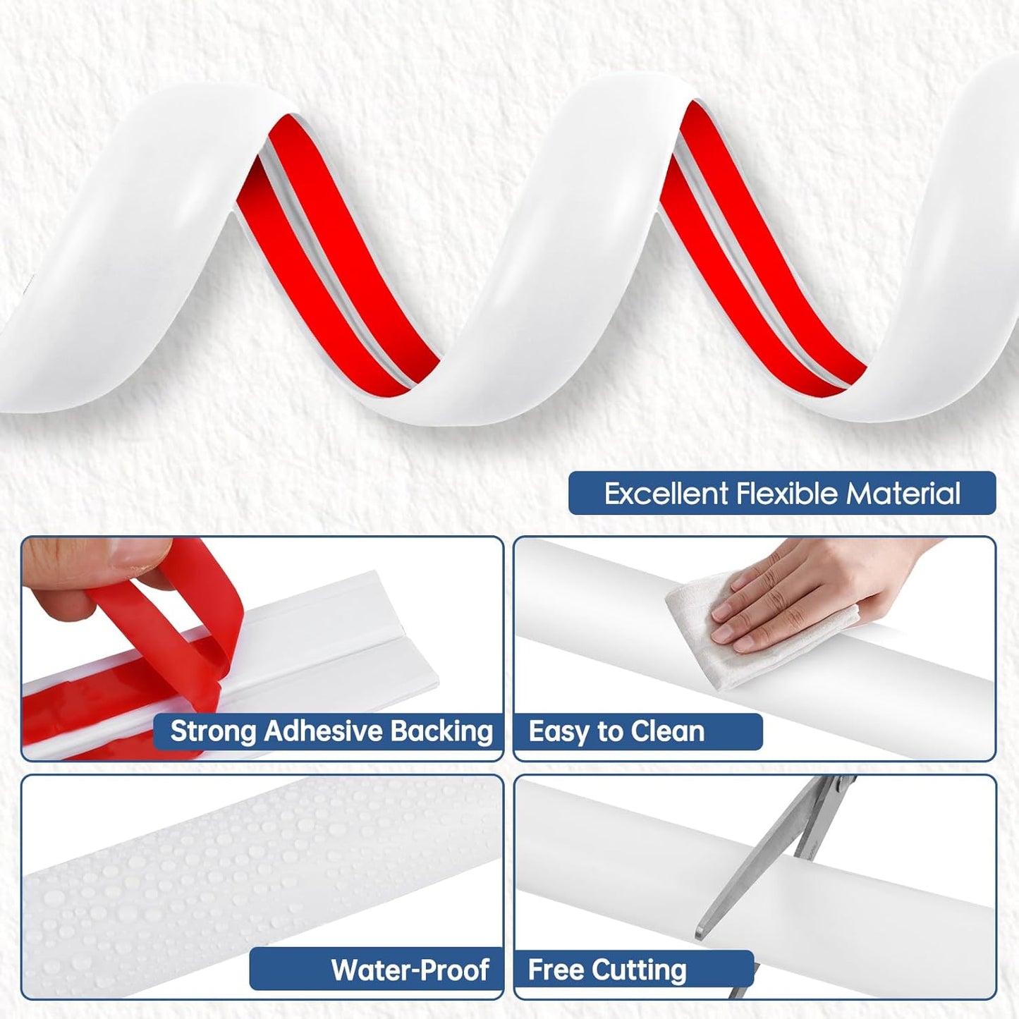 Floor Cord Cover for Wires on Floor Self Adhesive Cord Hider Floor Cable Management Wire Covers for Cords Protector Prevent Cable Trips Cord Cavity W 0.47" x H 0.27", White, 10Ft