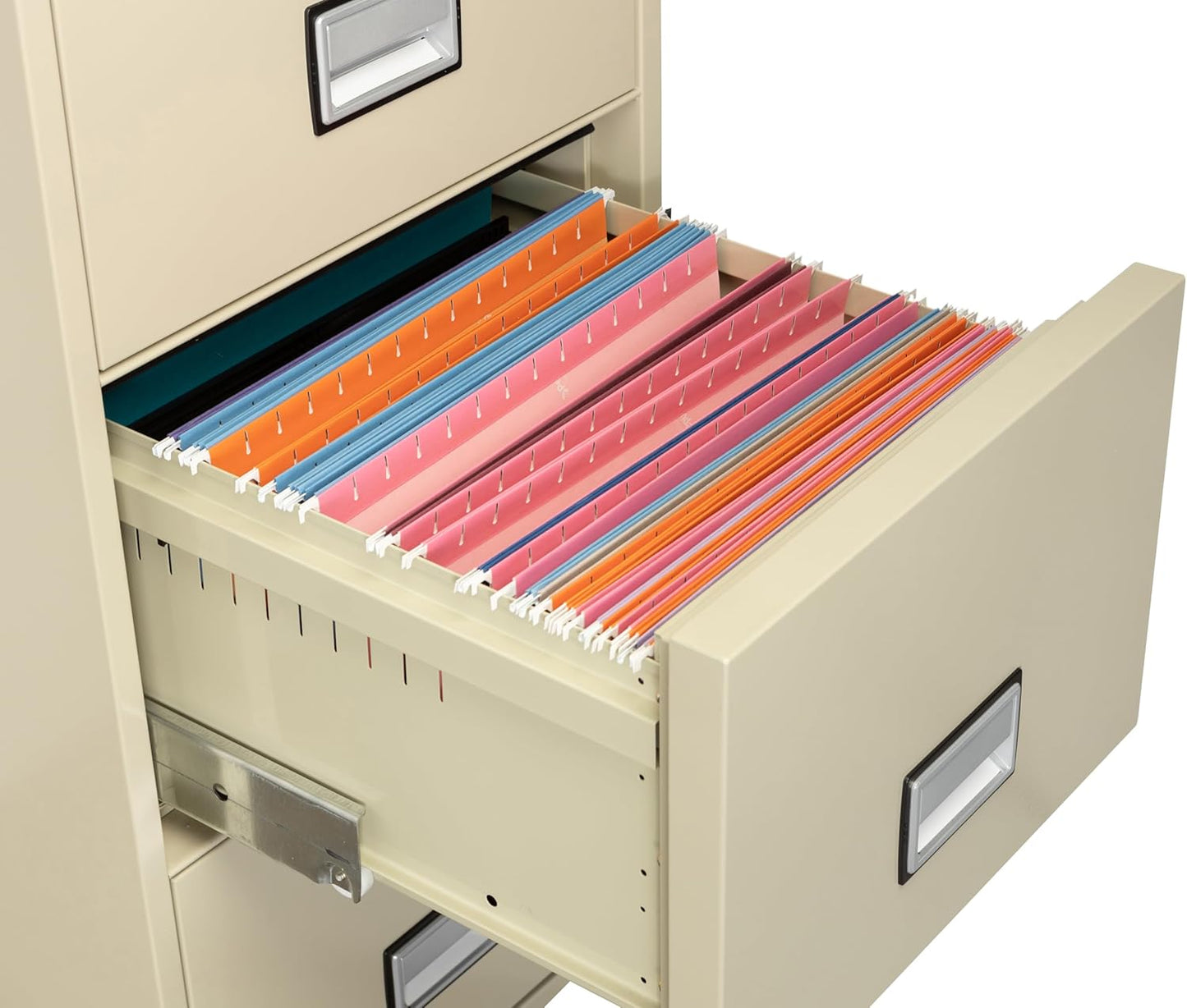 31 inch 4-Drawer Vertical Fireproof File Cabinet – Legal and Letter Size Filing – Key Lock – Water Resistant Seal – Fire and Impact Rated – Putty Finish – Model LGL4W31P
