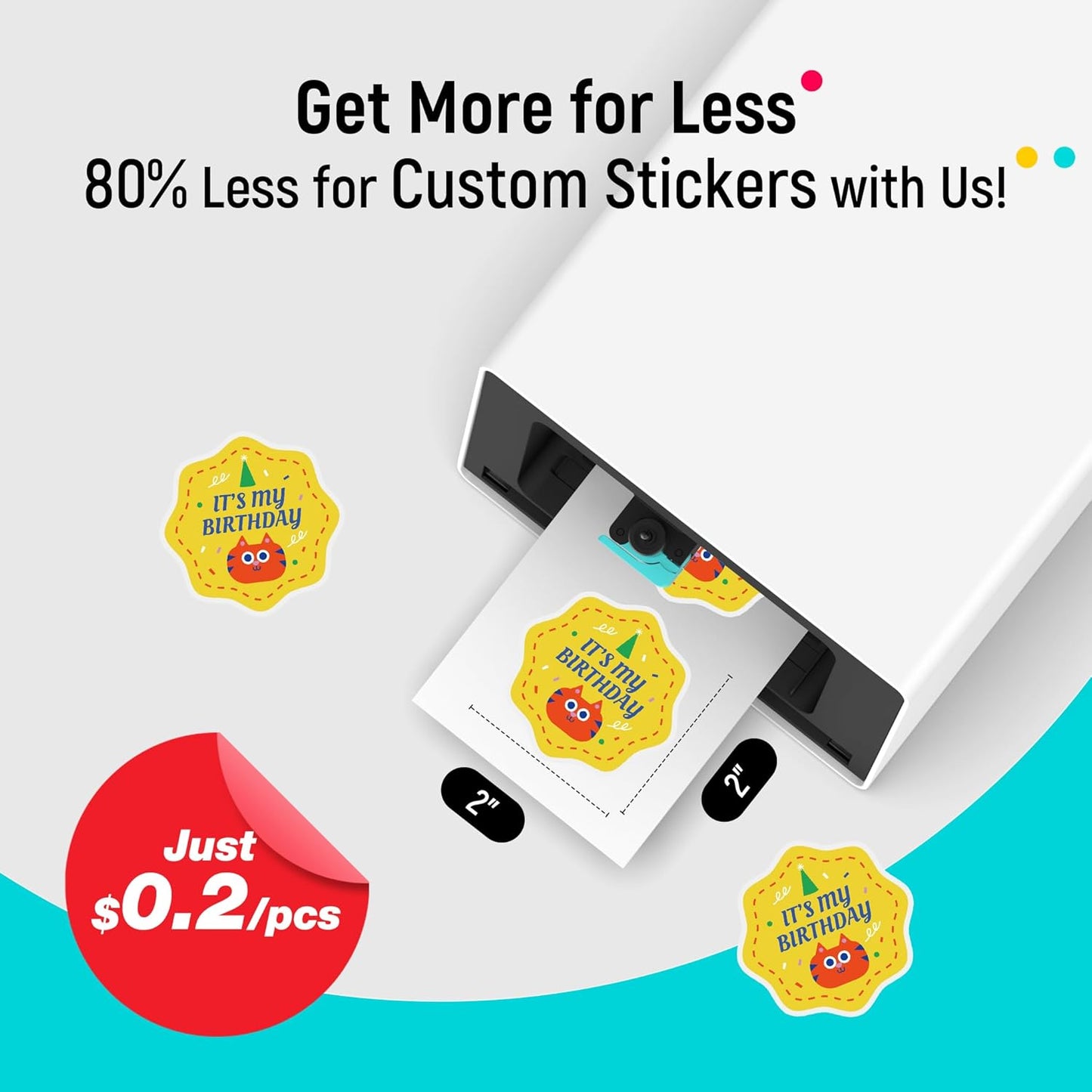 Liene Sticker Paper & Cartridge (Enhanced Adhesion Version) - 2 Ink Cartridge Refills & 72 Sheets 4x7" Photo Paper, Dye Sublimation Waterproof, Compatible with Liene PixCut S1
