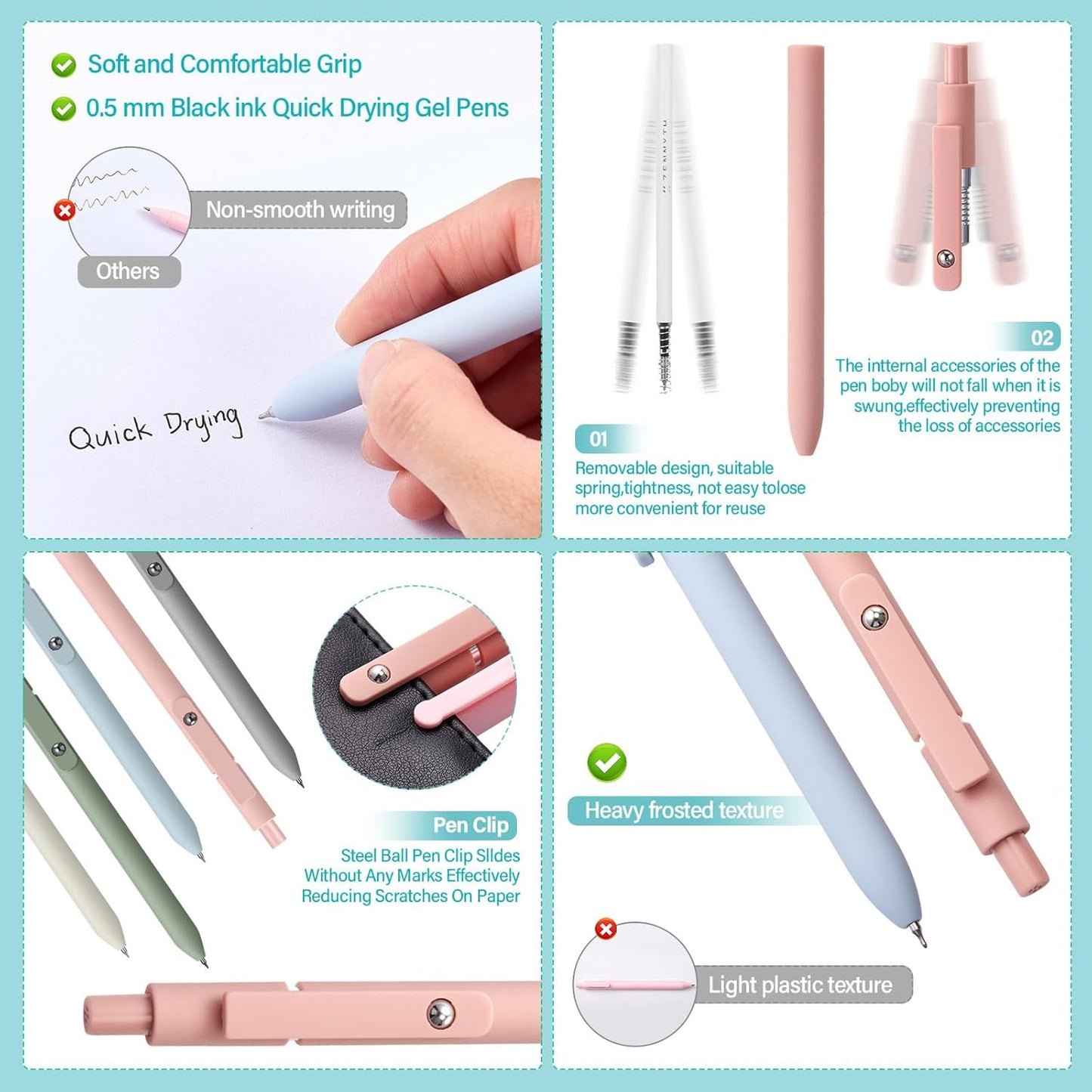 Jutom 38 Pcs Book Annotation Kit Aesthetic Highlighters Gel Pens Set Sticky Notes Tabs Markers Dual Ended Highlighter Quick Dry Ink Pens for Office Annotating Books(Retro Color,Square)