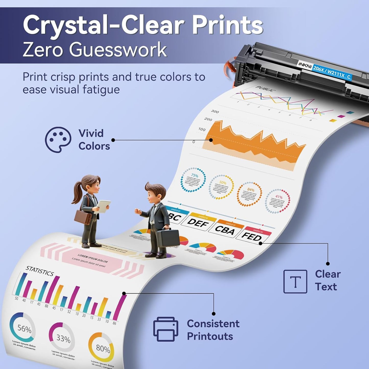 206X Toner Cartridges 4 Pack High Yield - with Chip Compatible Replacement for HP 206X 206A for Color Laserjet Pro MFP M283fdw M283cdw M283fdn M282nw Pro M255dw M255nw Ink Cartridges W2110X W2110A