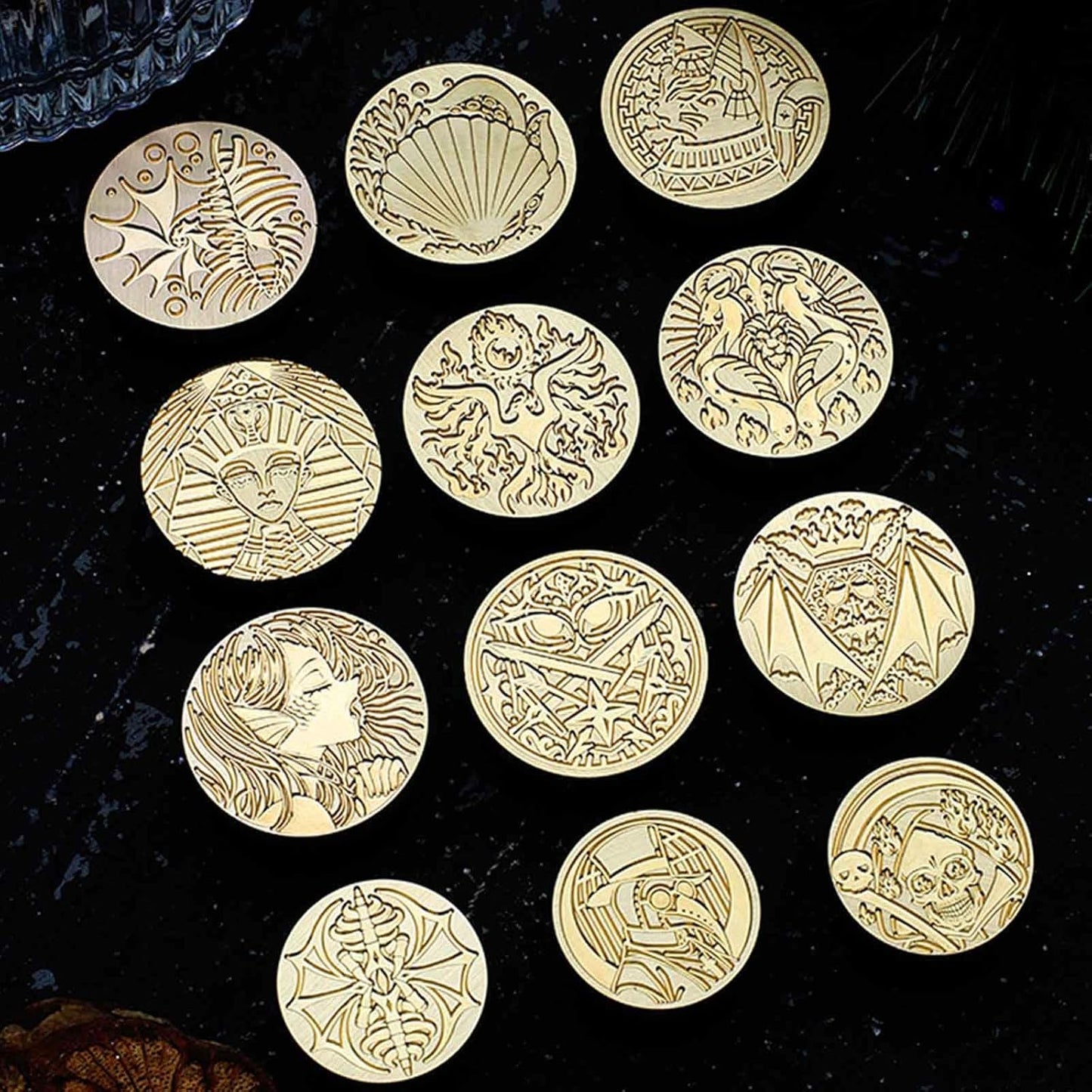 Evil Eye Wax Seal Stamp - Devil's Eye Sealed Stamp Made of Skeleton Bones,Halloween Wax Seal with Handle for Envelopes Letters Handicraft DIY and Creative Gifts