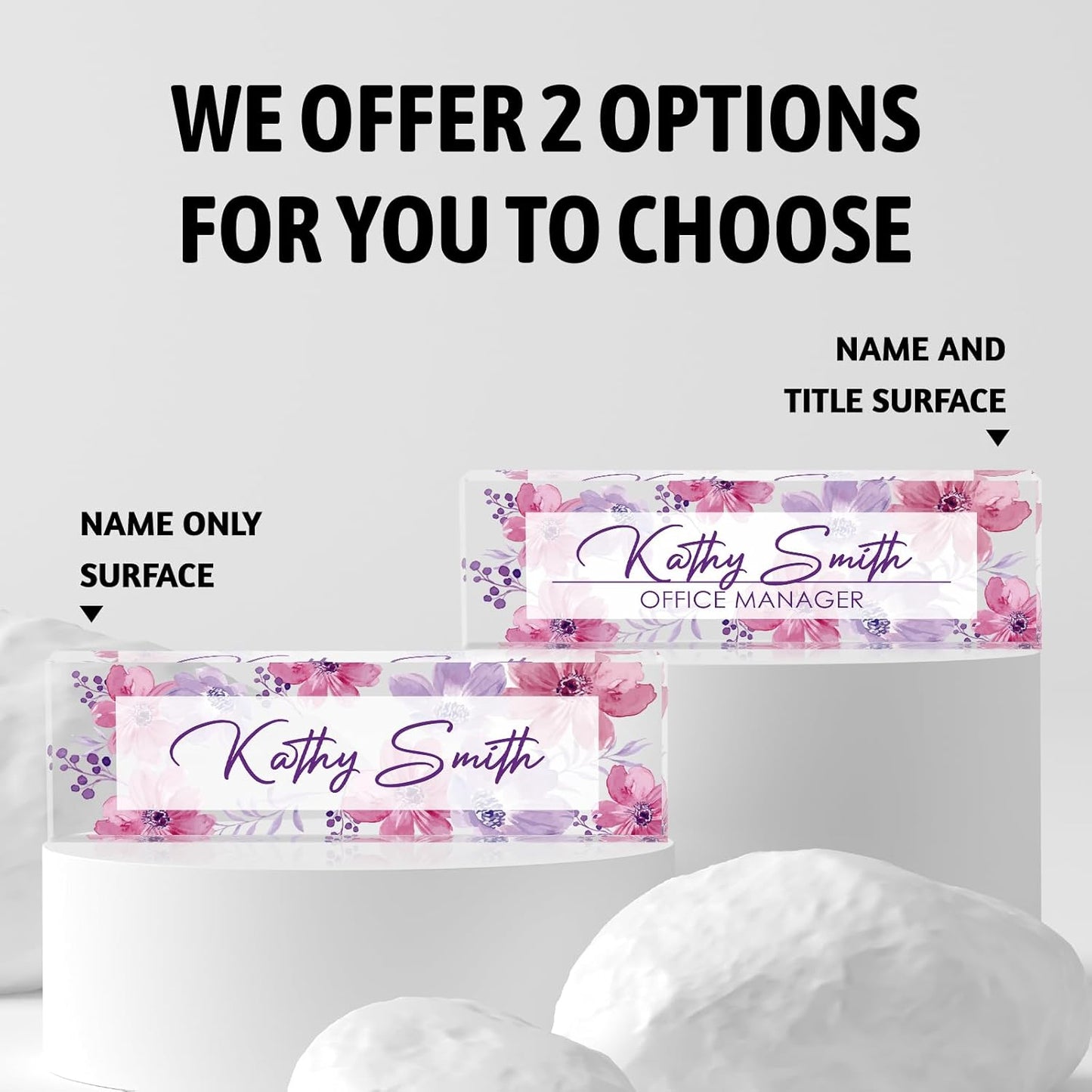 Personalized Name Plate for Desk, Custom Desk Name Plate, Acrylic Name Plate Office Desk Accessories, Personalized Office Gifts for Coworkers Teachers, Employee Appreciation Gifts (A-WaterColor4)