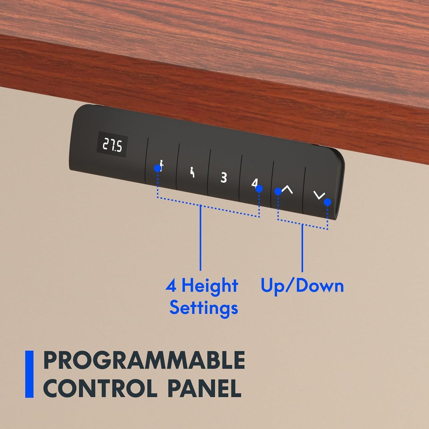 FLEXISPOT E3 Dual Motor Electric Standing Desk 55x28 Inch Whole-Piece Board Height Adjustable Electric Sit Stand Desk (Black Frame + Mahogany Desktop, 2 Packages)