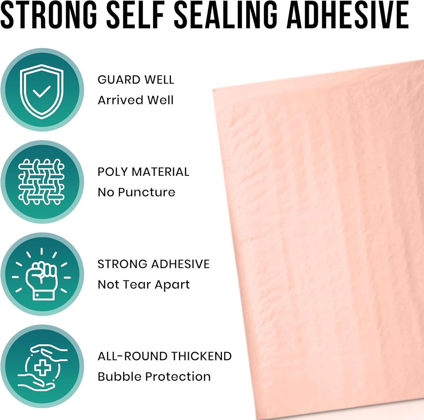 Levex - #0 6" x 10" [10 Pack] Light Pink Poly Bubble Mailers, Padded Envelope Mailers, Packing Envelope & Mailing Bags for Shipping