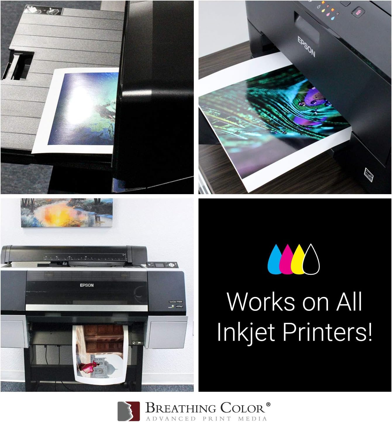 Vibrance Gloss Photo Printer Paper 10 mil 255 gsm Glossy Finish Premium Photo Paper Sheets 13 inches x 19 inches 50 sheets Works with All Inkjet Printers Including Professional Makes and Models