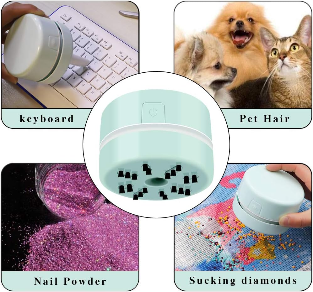 BLOCE Diamond Accessories Tools, Diamond Tools for Diamonds, Desk Accessories Vacuum Cleaner Mini, Green Hand-Held Vacuum Cleaner