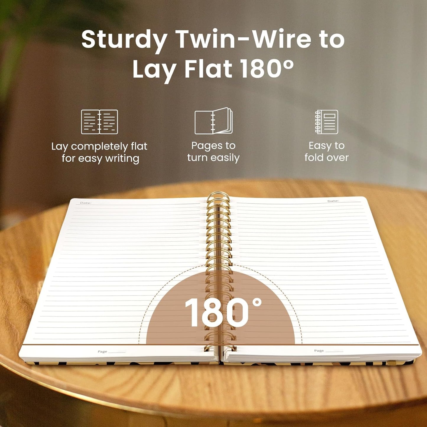 Lined Spiral Notebook Journal for Work, 300 Pages Thick B5 (7.1"x10") College Ruled Journal for Women & Writing, Hardcover Notebook for Note Taking, Perfect for Office Home School Supplies, Leopard