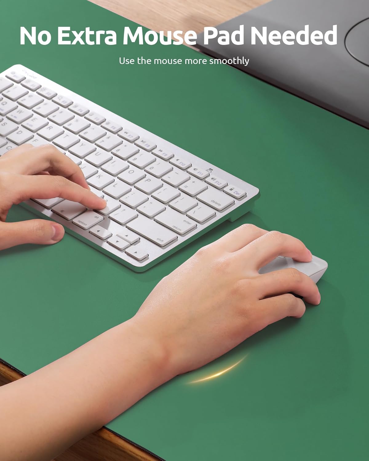 YSAGi Leather Desk Pad Protector, Office Desk Mat, Large Mouse Pad, Non-Slip PU Leather Desk Blotter, Laptop Desk Pad, Waterproof Desk Writing Pad for Office and Home (Jade Green, 23.6" x 13.8")