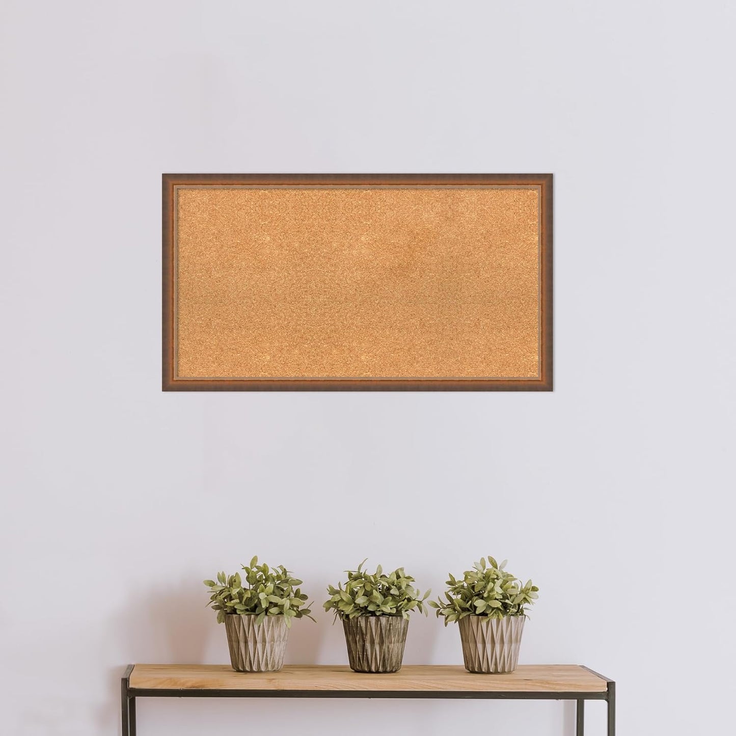 Amanti Art Natural Cork Board for Wall, 20x36 Vision Board with Bronze Frame, Large Corkboard Office Decor for Home Organization, Modern Corkboard Pinboard to Display Items for Home Organization in