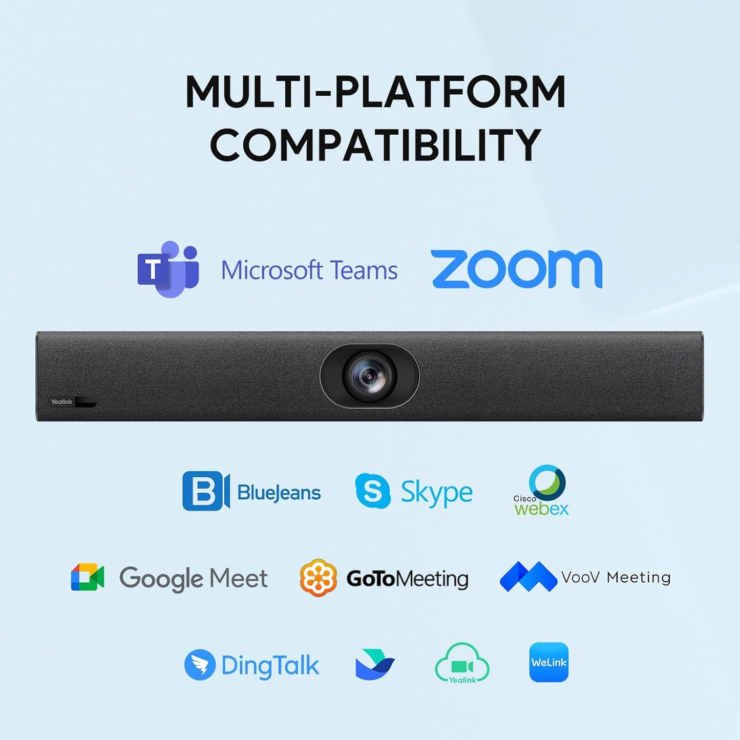 Yealink UVC40 E2 USB Conference Room Camera System 4K Video Conference Camera 120° Wide-Angle Lens 8 Microphone 5W High-Fidelity Speaker Auto Framing Speaker Tracking Compatible with Microsoft, Zoom