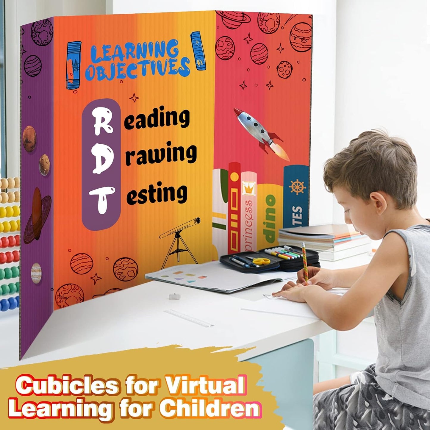 8 PCS Trifold Poster Board- Large 40" x 28" Tri Fold Display Board Hard & Thick White Presentation Cardboard for Science Fair, School Projects, and Business Presentations Supply