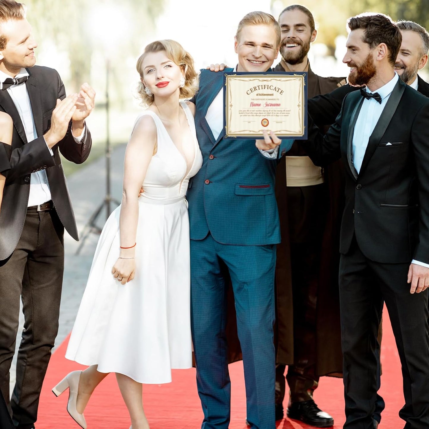 Fainne 250 Pcs Certificate Holder Foil Border Bulk 8.5 x 11 Inch Single Sided Award Diploma Cover for Letter Size Cardstock Document Paper Graduation School Marriage Supplies