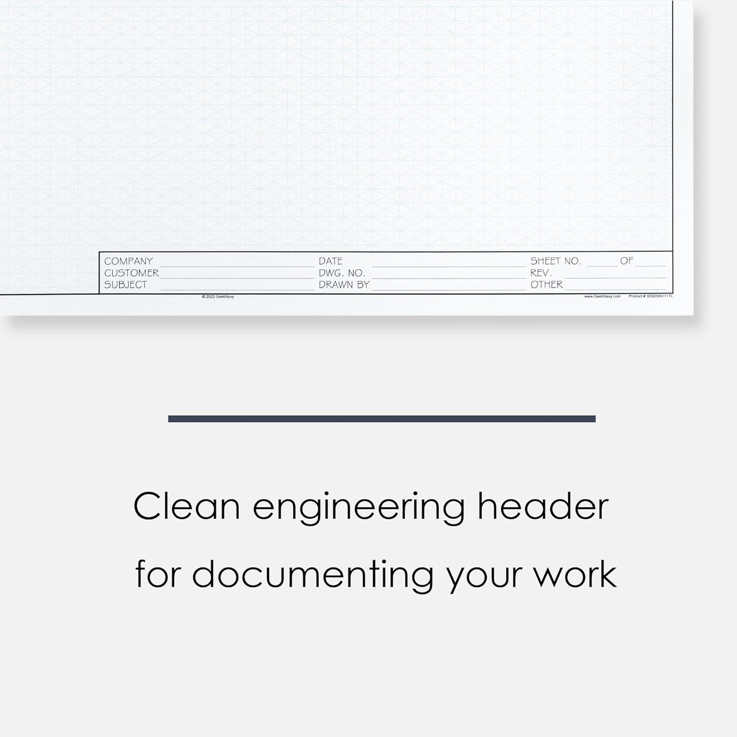 11" x 17" Isometric Graph Paper 50 Sheets Landscape - 0.25" Grid, Non-photo Blue, High Brightness, Drafting, Engineering, Art, 3D Design (1-Pack)