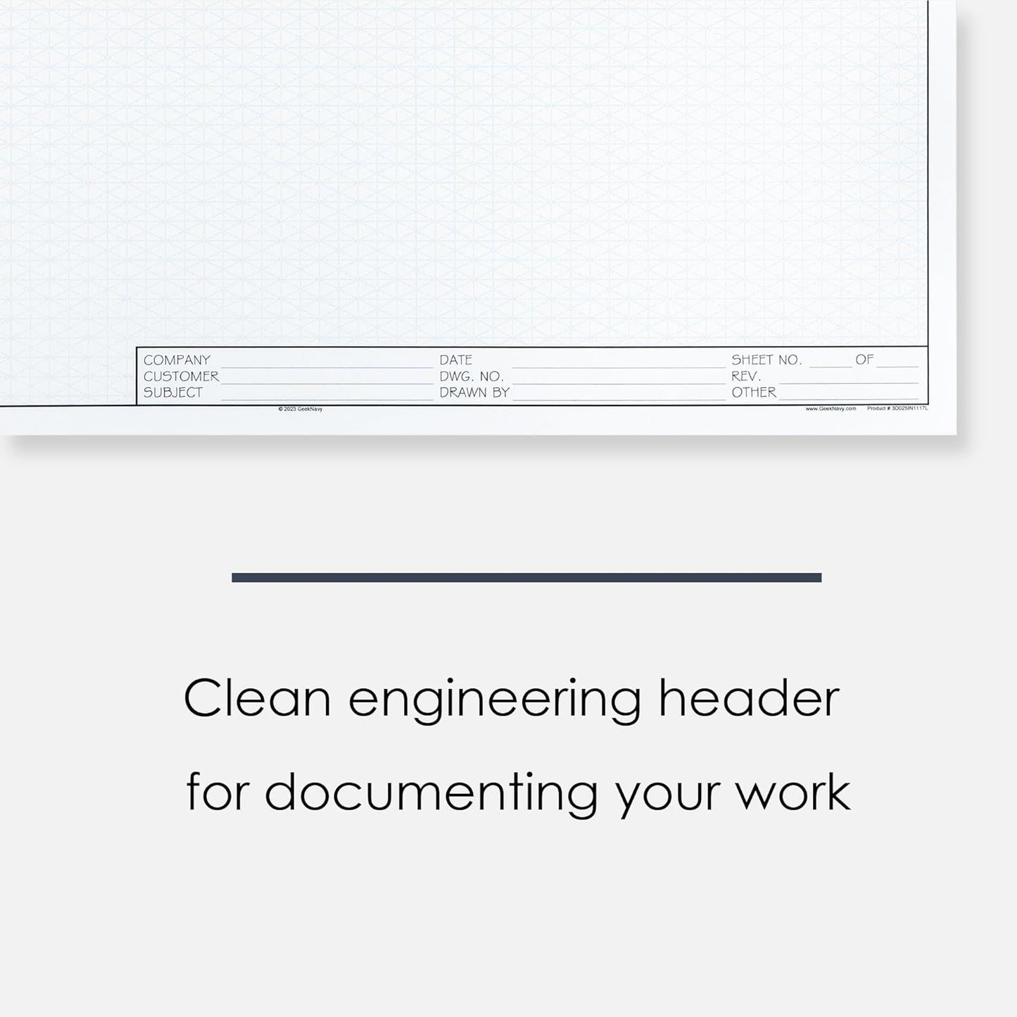 11" x 17" Isometric Graph Paper 50 Sheets Landscape - 0.25" Grid, Non-photo Blue, High Brightness, Drafting, Engineering, Art, 3D Design (3-Pack)