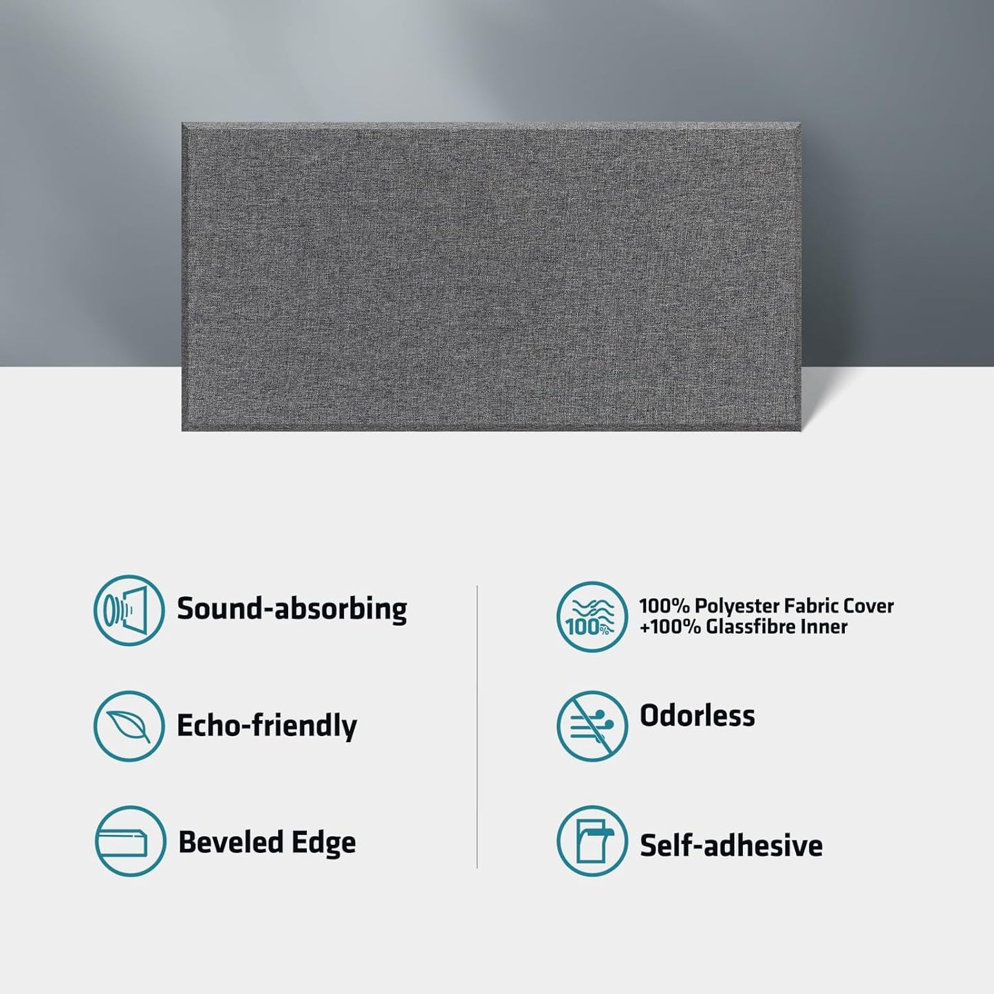 UMIACOUSTICS 4 PCS Fiberglass Acoustic Panels, 2“ Thick 23.6" x 11.8" Sound Absorbing Panels , Heather